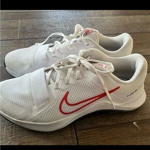 Nike White and Red Athletic Shoes
